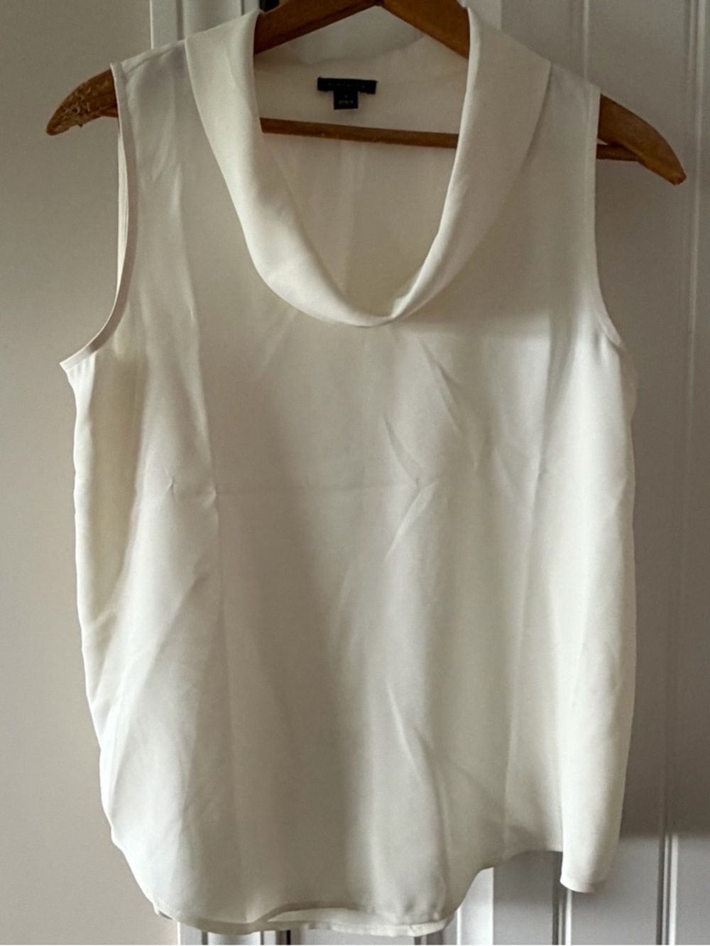 Ann Taylor White Sleeveless Cowl Neck Camisole